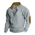 thumbnail image 1 of Atogsazn Men's Casual Sweatshirts Half Zip Long Sleeve Pullover Sweatshirt Spring Fall Lightweight Clothing A-Gray XXL, 1 of 6