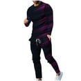 thumbnail image 1 of Atogsazn Men's Casual Tracksuit Slim Pullover Crewneck Long Sleeve T Shirt and Sweatpants Outfits Athletic Sports Sets B-Pink L, 1 of 7
