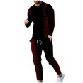 thumbnail image 1 of Atogsazn Men's Casual Tracksuit Slim Pullover Crewneck Long Sleeve T Shirt and Sweatpants Outfits Athletic Sports Sets D-Red XL, 1 of 7