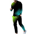 thumbnail image 1 of Atogsazn Men's Casual Tracksuit Slim Pullover Crewneck Long Sleeve T Shirt and Sweatpants Outfits Athletic Sports Sets E-Green XL on Clearance, 1 of 7