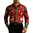 thumbnail image 1 of Atogsazn Men's Christmas Shirt Casual Button Down Long Sleeve Shirts Lightweight Basic Tuniv Tops Outerwear Orange XXL Fashion, 1 of 5