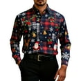 thumbnail image 1 of Atogsazn Men's Christmas Shirt Casual Button Down Long Sleeve Shirts Lightweight Basic Tuniv Tops Outerwear Purple XXL Fashion, 1 of 5