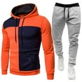 Atogsazn Men's Colorblock Jogger Tracksuits Casual Long Sleeve Hooded