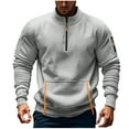 thumbnail image 1 of Atogsazn Men's Fleece 1/4 Zip Sweatshirt Casual Pullover Long Sleeve Sweater Fall Clothes Outfit Tops 02-Gray L Fashion, 1 of 5