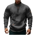 thumbnail image 1 of Atogsazn Men's Fleece 1/4 Zip Sweatshirt Casual Pullover Long Sleeve Sweater Fall Clothes Outfit Tops 03-Dark Gray L Fashion, 1 of 5