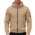 thumbnail image 1 of Atogsazn Men's Fleece Cargo Sweatshirt Casual Full Zip Colorblock Long Sleeve Hoodie Athletic Gym Jacket Tops Outfit 03-Khaki M Fashion, 1 of 8