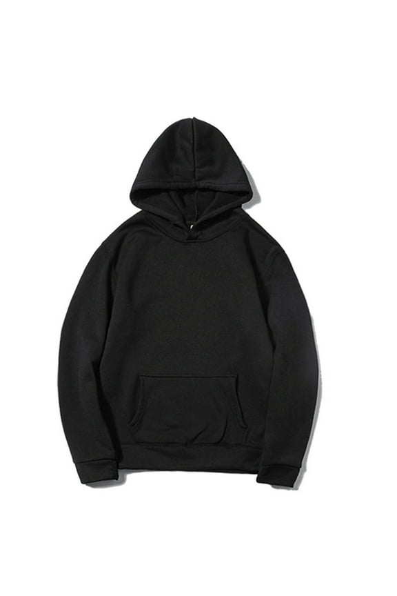 Men's Fleece Hoodie Oversized Long Sleeve Hooded Sweatshirt Pullover Fall Winter Clothes Sweater Trendy Black M Fashion