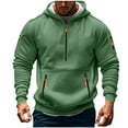 thumbnail image 1 of Atogsazn Men's Half Zip Hoodies Fleece Oversized Long Sleeve Pullover Sweatshirt Jogger Hiking Sweater Clothing Tops 04-Green XL Fashion, 1 of 5