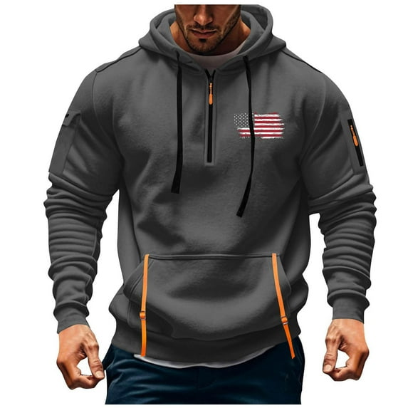 Atogsazn Men's Half Zip Hoodies Fleece Oversized Long Sleeve Pullover Sweatshirt Jogger Hiking Sweater Clothing Tops 05-Dark Gray S Fashion