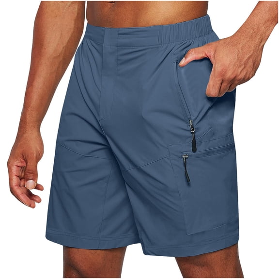 Atogsazn Men's Hiking Cargo Shorts Quickly Dry Outdoor Travel Shorts for Men with Multi Pocket for Fishing Camping Casual Blue M
