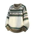 thumbnail image 1 of Atogsazn Men's Knitted Cotton Sweater Casual Loose Fit Long Sleeve Pullover Sweaters Winter Warm Tops Blouse Outerwear 05-White M Fashion, 1 of 4