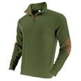thumbnail image 1 of Atogsazn Men's Knitted Sweatshirt Button Casual Pullover Sweater Fall Clothes Long Sleeve Tops Outerwear Army Green L Fashion, 1 of 8