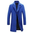 thumbnail image 1 of Atogsazn Men's Long Wool Coat Casual Long Sleeve Single Breasted Overcoat Winter Warm Clothes Fashion Blue XXL, 1 of 6