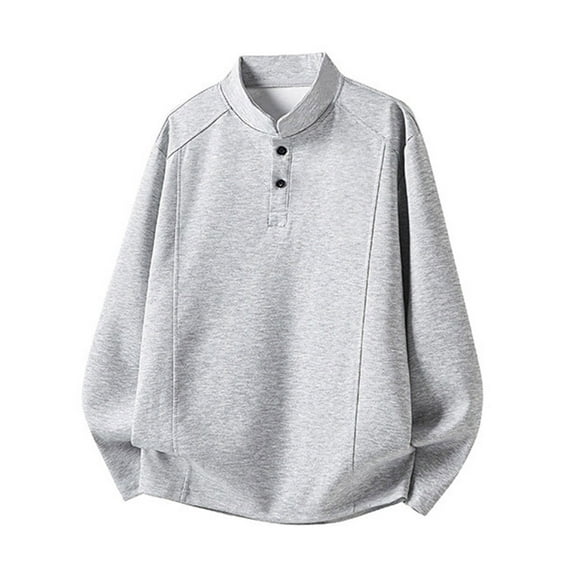 Atogsazn Men's Oversized Sweatshirt Casual Long Sleeve Pullover Button ...