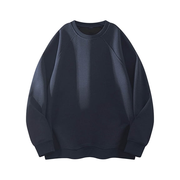 Atogsazn Men's Oversized Sweatshirt Casual Long Sleeve Pullover Sweatshirts Athletic Running Blouse Tops Outfit 01-Navy M Fashion