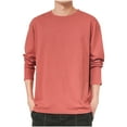 thumbnail image 1 of Atogsazn Men's Oversized Sweatshirt Casual Pullover Crewneck Long Sleeve Sweatshirts Solid Color Fashion Clothes Blouse A-Red XXL, 1 of 7