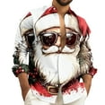 thumbnail image 1 of Atogsazn Men's Santa Graphic Shirts Christmas Button Down Long Sleeve Shirt Lightweight Outerwear Tops Blouse Beige XL Fashion, 1 of 5