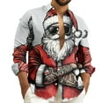 thumbnail image 1 of Atogsazn Men's Santa Graphic Shirts Christmas Button Down Long Sleeve Shirt Lightweight Outerwear Tops Blouse White S Fashion, 1 of 5