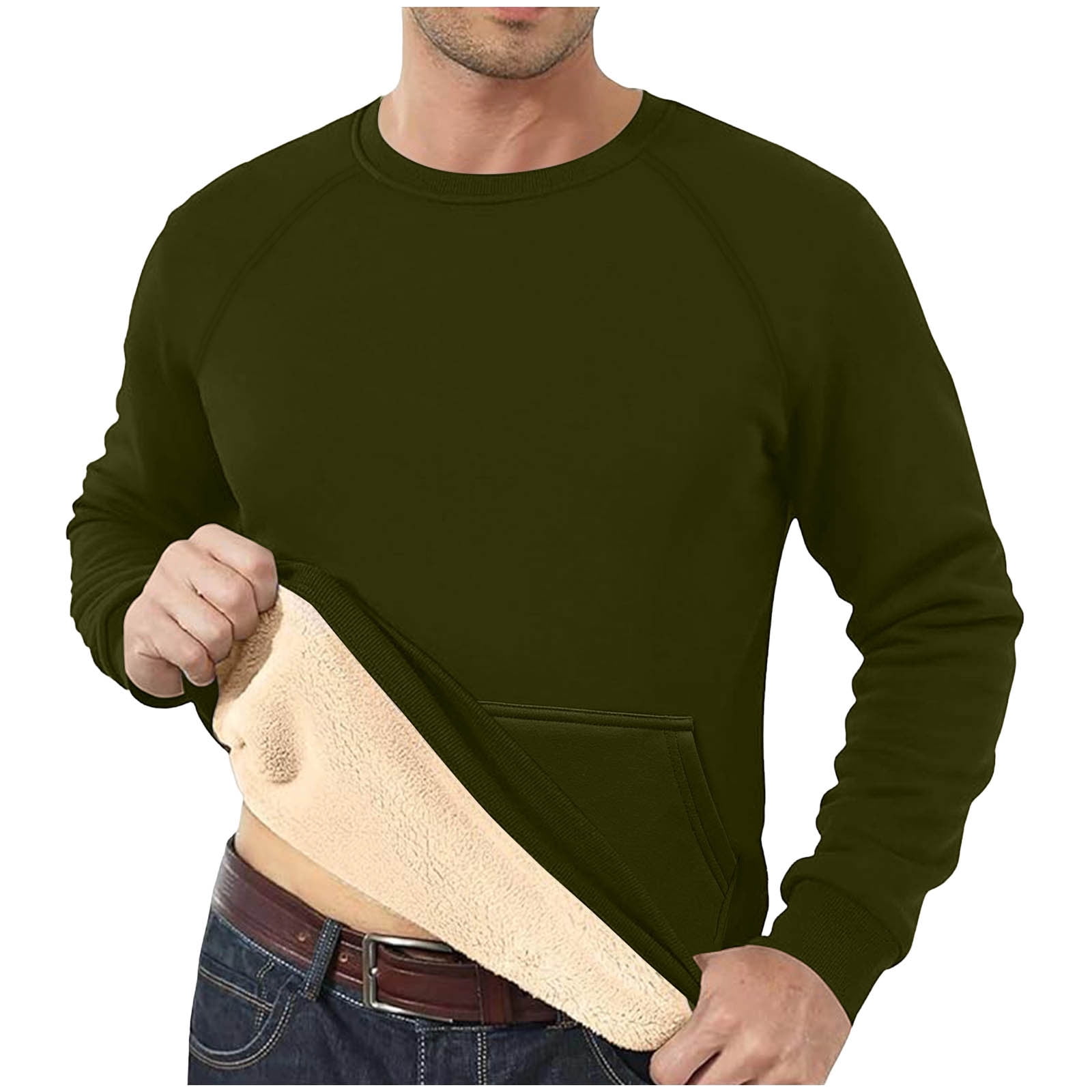 Atogsazn Men's Sherpa Lined Sweatshirts Fleece Pullover Long