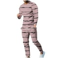 thumbnail image 1 of Atogsazn Men's Slim Tracksuits Casual Striped Pullover Long Sleeve Sweatshirts and Pants Outfits Clothing 15-Pink XL, 1 of 7