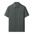 thumbnail image 1 of Atogsazn Men's Summer Button Down Shirt Casual Short Sleeve Dressy Shirts with Pocket Outfit Outerwear Dark Gray L Fashion, 1 of 4