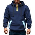 thumbnail image 1 of Atogsazn Men's Tactical Hoodie 1/4 Zip Cargo Long Sleeve Sweatshirt Pullover Workout Gym Hoodies Outdoor Tops 02-Navy XXL Fashion, 1 of 6