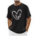 thumbnail image 1 of Atogsazn Men's Valentine's Day T-shirt Casual Summer Short Sleeve Pullover Tshirt Lightweight Loose Tops 03-Black S Fashion, 1 of 4