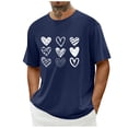 thumbnail image 1 of Atogsazn Men's Valentine's Day T-shirt Casual Summer Short Sleeve Pullover Tshirt Lightweight Loose Tops 04-Navy XL Fashion, 1 of 4