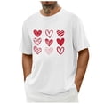 thumbnail image 1 of Atogsazn Men's Valentine's Day T-shirt Casual Summer Short Sleeve Pullover Tshirt Lightweight Loose Tops 04-White L Fashion, 1 of 4