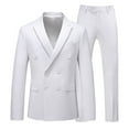 thumbnail image 1 of Atogsazn Mens 2 Piece Double Breasted Blazer Casual Long Sleeve Bussiness Work Sets Wedding Clothing A-White XXL, 1 of 7