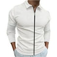thumbnail image 1 of Atogsazn Mens Casual Cotton Jacket Lightweight Zipper Long Sleeve Jacket for Men Sport Solid Color Coat White M, 1 of 4
