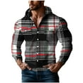 thumbnail image 1 of Atogsazn Mens Casual Plaid Shirts Button Down Long Sleeve Hooded Shirt Tunic Tops with Pocket Outerwear Dark Gray M Fashion, 1 of 5