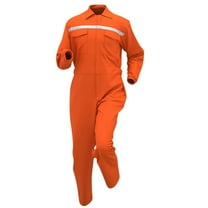 Atogsazn Mens Cover Jumpsuit Full Zip Long Sleeve Work Coverall with Pocket Costume Uniform Pants Outerwear 01-Orange M Fashion