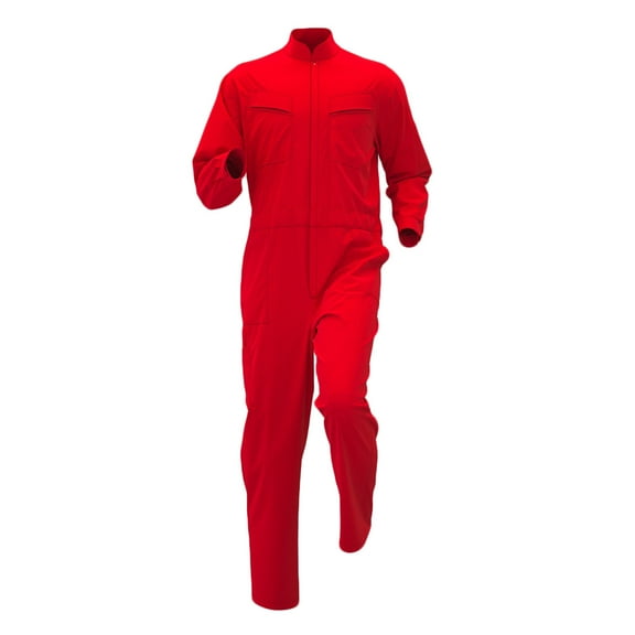 Atogsazn Mens Cover Jumpsuit Full Zip Long Sleeve Work Coverall with Pocket Costume Uniform Pants Outerwear 02-Red M Fashion