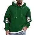thumbnail image 1 of Atogsazn Mens Halloween Hoodies Casual Spooky Fleece Long Sleeve Pullover Sweatshirt Fall Clothing Tops 01-Green L Fashion, 1 of 5