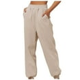 thumbnail image 1 of Atogsazn Mens Jogger Seatpants Casual Elastic Waist Athletic Pants Loose Gym Solid Color Pants Trousers Beige XL, 1 of 3