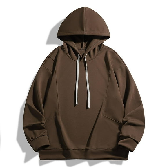 Atogsazn Mens Oversized Hoodies Plus Sizd Long Sleeve Hooded Sweatshirt Athletic Loose Tops Outfit Clothes 02-Coffee XL
