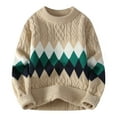 thumbnail image 1 of Atogsazn Mens Oversized Knitted Sweater Casual Crewneck Long Sleeve Pullover Sweater Thick Warm Tops Outfit 02-Khaki XS Fashion, 1 of 6