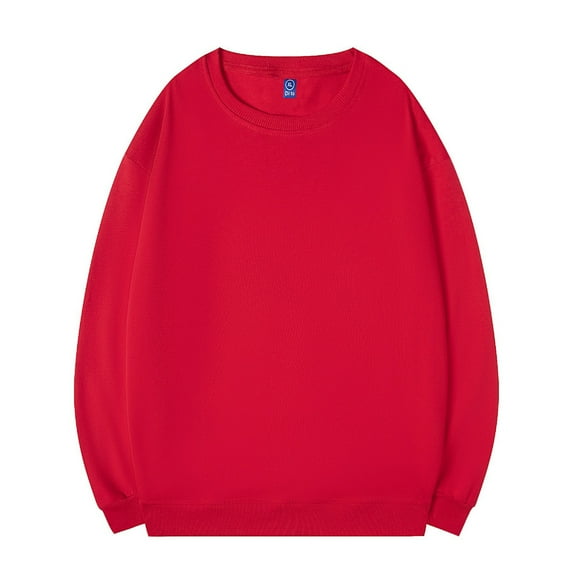 Atogsazn Mens Oversized Sweatshirt Casual Long Sleeve Pullover Sweatshirts Relaxed Fit Tops Crew Neck Blouse 01-Red XXXXL Fashion