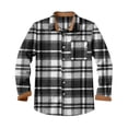 thumbnail image 1 of Atogsazn Mens Plaid Shirts Casual Button Down Long Sleeve Shirt with Pocket Workout Tops Outfit Black M Fashion, 1 of 5