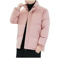 thumbnail image 1 of Atogsazn Mens Puffer Jacket Casual Zip Up Long Sleeve Jackets Windproof Full Zipper Outerwear Fall Winter Coat Pink XXXL Fashion, 1 of 5