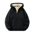 thumbnail image 1 of Atogsazn Mens Sherpa Hoodie Half Zip Fleece Long Sleeve Hooded Pullover Sweatshirt Fall Winter Clothes Tops Black XXL Fashion, 1 of 7