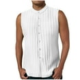 thumbnail image 1 of Atogsazn Mens Sleeveless Summer Shirts Casual Beach Tank Tops Button Up Textured Tank Shirt for Vacation 01-White S, 1 of 6