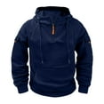 thumbnail image 1 of Atogsazn Mens Tactical Hoodie Casual 1/4 Zipper Long Sleeve Hooded Sweatshirt Pullover Fall Winter Clothes Trendy Navy M Fashion, 1 of 7