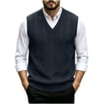 thumbnail image 1 of Atogsazn Mens V Neck Knitted Sweater Casual Sleeveless Vest Pullover Fall Winter Tank Tops Outerwear Black XXXL Fashion, 1 of 6