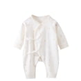 thumbnail image 1 of Atogsazn Newborn Baby Boy Girl Cotton Romper Infant Cute Print Long Sleeve Jumpsuits Fall Pajamas Clothes White F 3-6 Months on Clearance, 1 of 3