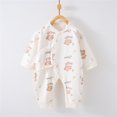 thumbnail image 1 of Atogsazn Newborn Baby Boy Girl Cotton Romper Infant Cute Print Long Sleeve Jumpsuits Fall Pajamas Clothes White M 6-9 Months on Clearance, 1 of 3
