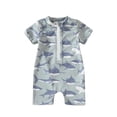 thumbnail image 1 of Atogsazn Newborn Infant Baby Boys Swimsuit Toddler Zipper Short Sleeve Bodysuit Sunsuit Swimwear Bathing Suit 02-Gray 6-12 Months on Clearance, 1 of 3