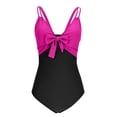 thumbnail image 1 of Atogsazn One Piece Swimsuit for Women Summer Tummy Control Bathing Suit High Waisted Cut Out Tie Front Swimwear Hot Pink M Fashion, 1 of 9