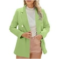 thumbnail image 1 of Atogsazn Oversized Blazer Jacket for Women Double-Breasted Suit with Pockets Tops for Buiness Work Office Casual Mint Green L Fashion, 1 of 6